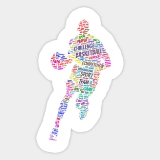 Basketball Sport Silhouette Shape Text Word Cloud Sticker